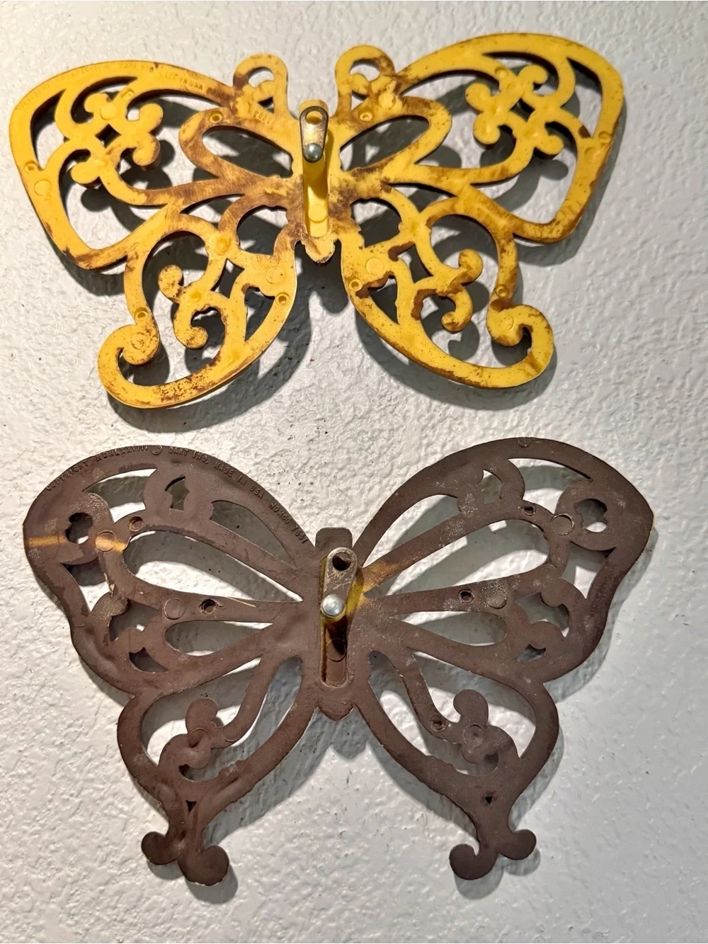 Vintage Butterfly Wall Art Set of 2 Butterflies 70s Boho 3D
